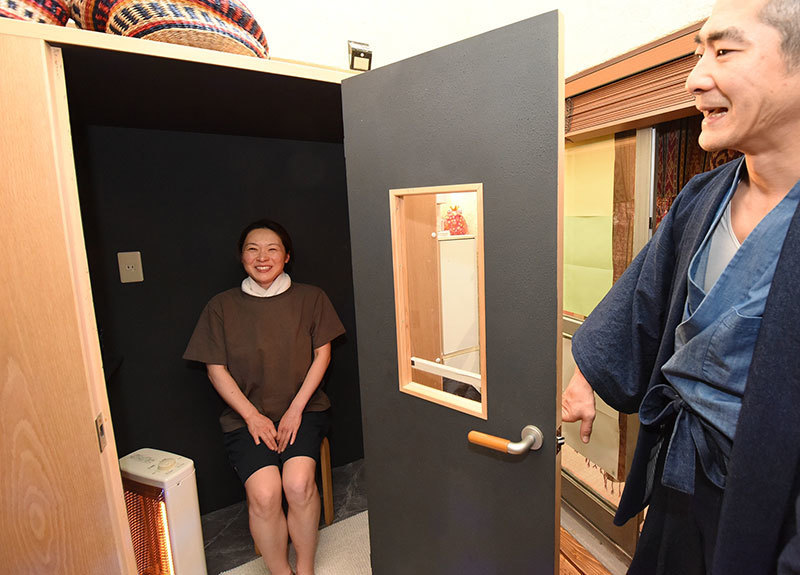 龍神浴が終わった直後の女性の笑顔